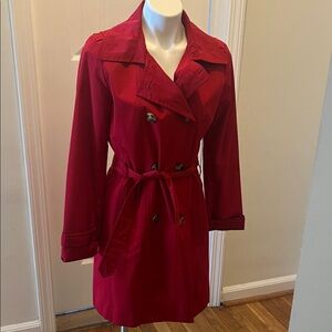 London Fog Vibrant Red Trench Coat